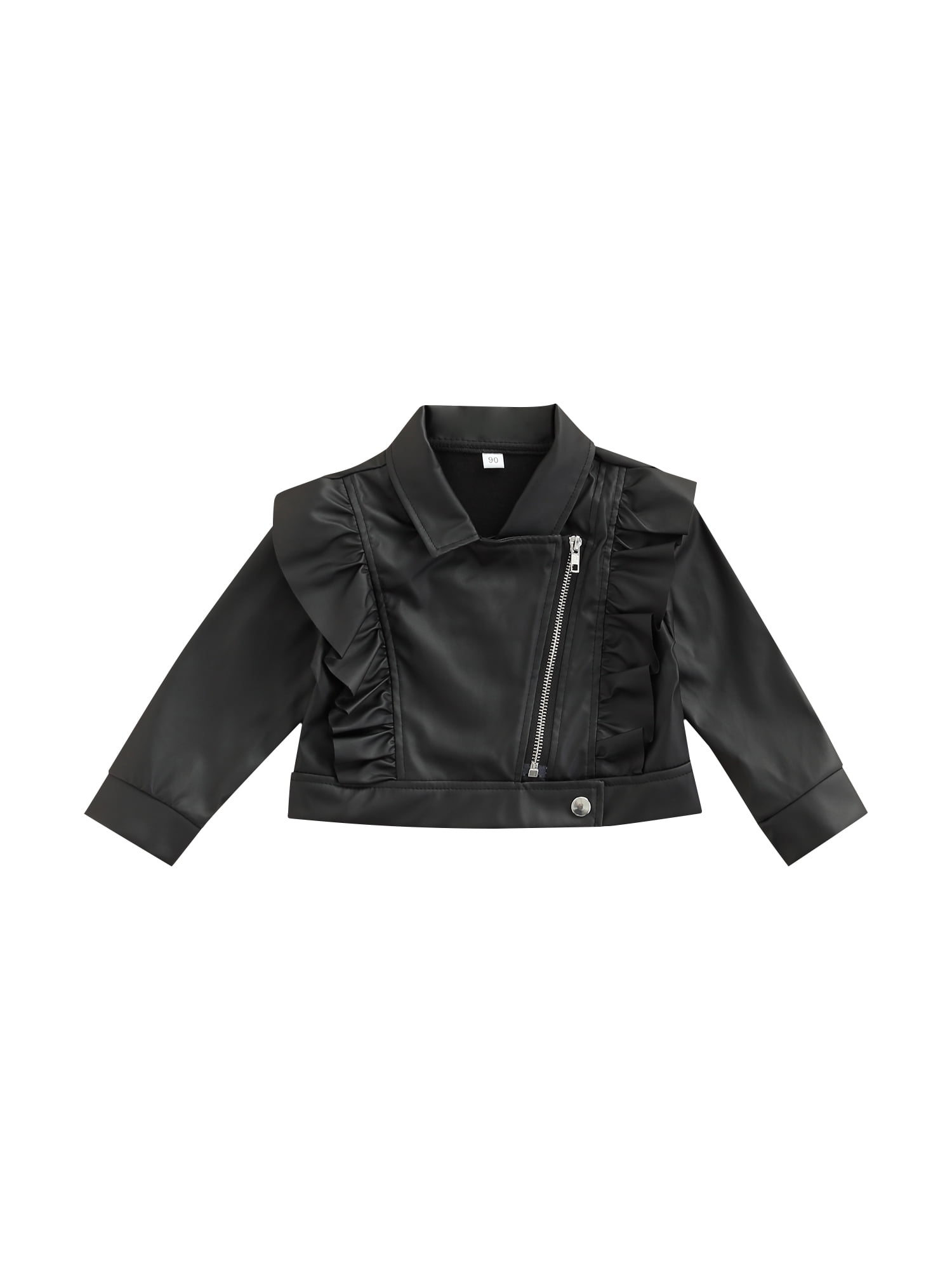 Hot Kids Baby Girls PU Leather Jacket Zipper Coat Especially 2-5 years Old Coat 