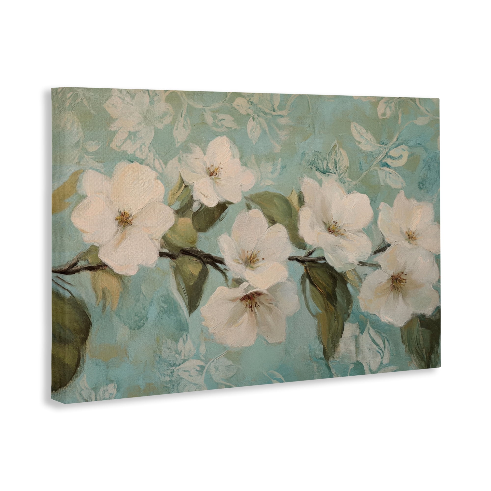Stupell Industries Serene Flower Branch Blooms Canvas Wall Art, design by Petal Prints Design