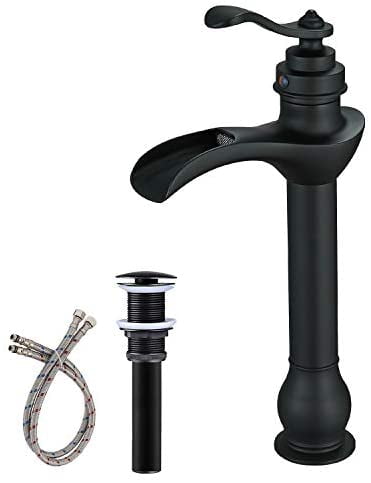 Vessel Sink Faucet Single-Handle with Pop Up Drain Assembly and Supply Hose L... 