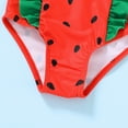 thumbnail image 5 of Infant Toddler Girl Summer Beach Wear One-Piece Swimsuit Watermelon Green Ruffle Backless Swimwear, 5 of 5