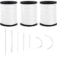 thumbnail image 1 of Topus Extra Strong Upholstery Repair Sewing Thread Kit and Heavy Duty Household Hand Needles, Including 7 Styles of Leather Canvas Sewing Needles and 3 Rolls Nylon Thread (70 Yard of Each Roll), White, 1 of 7