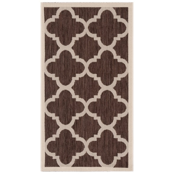 Safavieh Courtyard Becky Geometric Indoor/Outdoor Area Rug, Dark Brown, 2' x 3'7"