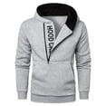 thumbnail image 6 of Hood Crew Fashion Men's Hoodies Zip-up Sweatshirts Fleece Long Sleeve Pullover Slim Fit Sport wear with Pocket Lightgray M, 6 of 8