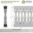 thumbnail image 2 of Ekena Millwork 42"H x 10'L Fiberthane Arcadian Unassembled Balustrade Railing Kit, Style A (7 3/8" On-Center Spacing to Pass 4" Sphere Code), 2 of 6