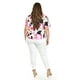 thumbnail image 3 of Blusa estampada de manga corta Roman Fashion, Tallas Extras, 5118 (abstracto rosa) rosa 38, 3 of 6