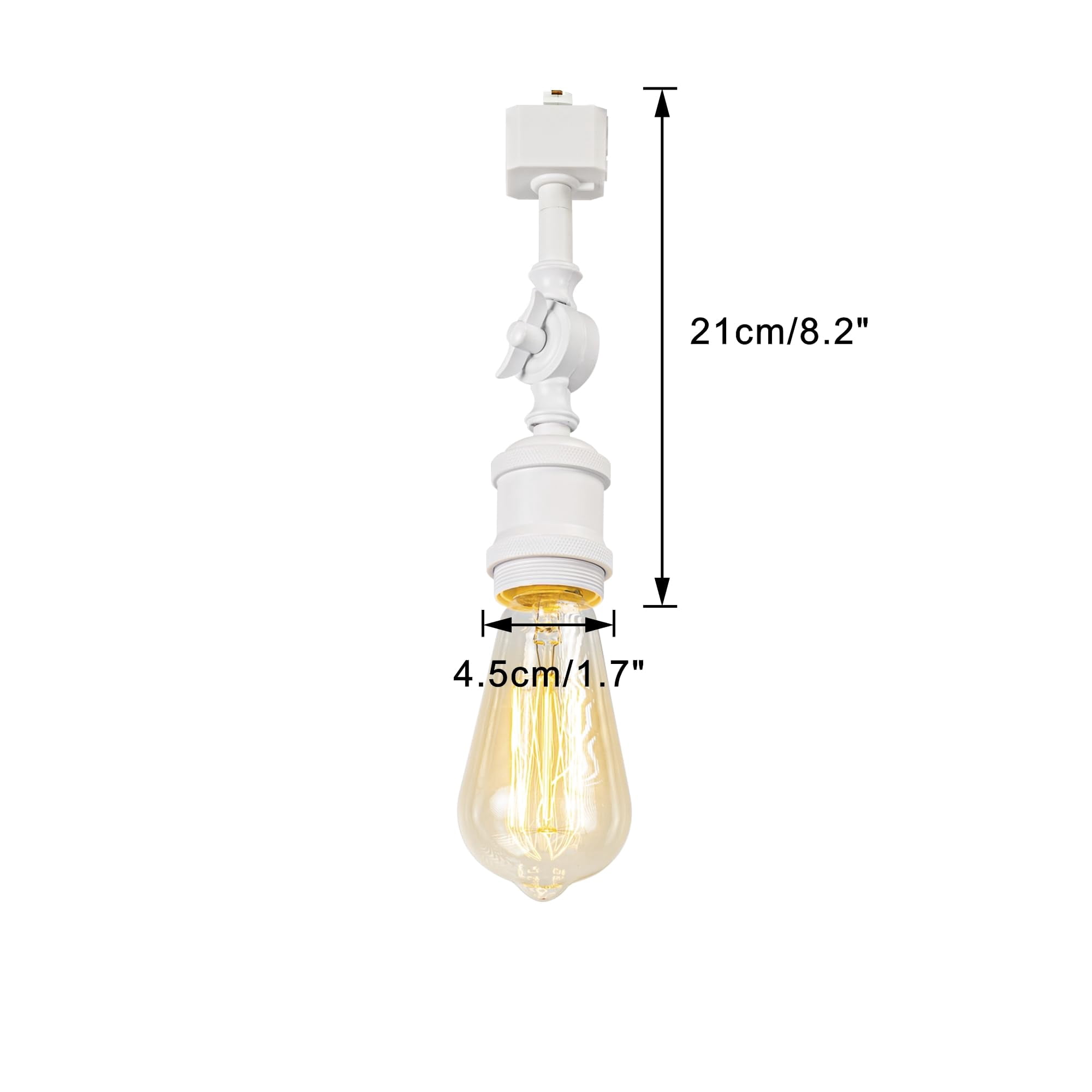 KAYYELAMP Minimalist White J-Type Track Lighting E26 Base Adjustable Angle Direction For Home Office 1 Pcs