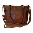 thumbnail image 1 of Madosh Womens Brown Crossbody Genuine Leather Shoulder Tote Office Handbag Purse Satchel Bag, 1 of 6