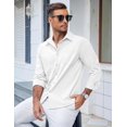 thumbnail image 3 of COOFANDY Men's 2 Pieces Linen Set Henley Shirt Short Sleeve and Shorts Summer Beach Yoga Matching Outfits, 3 of 7