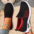 thumbnail image 2 of Domuza Womens Orthopedic Shoes Wide Width Dressy Comfortable Walking Shoes Woven Soft Breathable Running Sneakers Casual Lightweight Outdoor Footwear Ladies Slip On Sneaker Black 7.5（EU-39）, 2 of 5