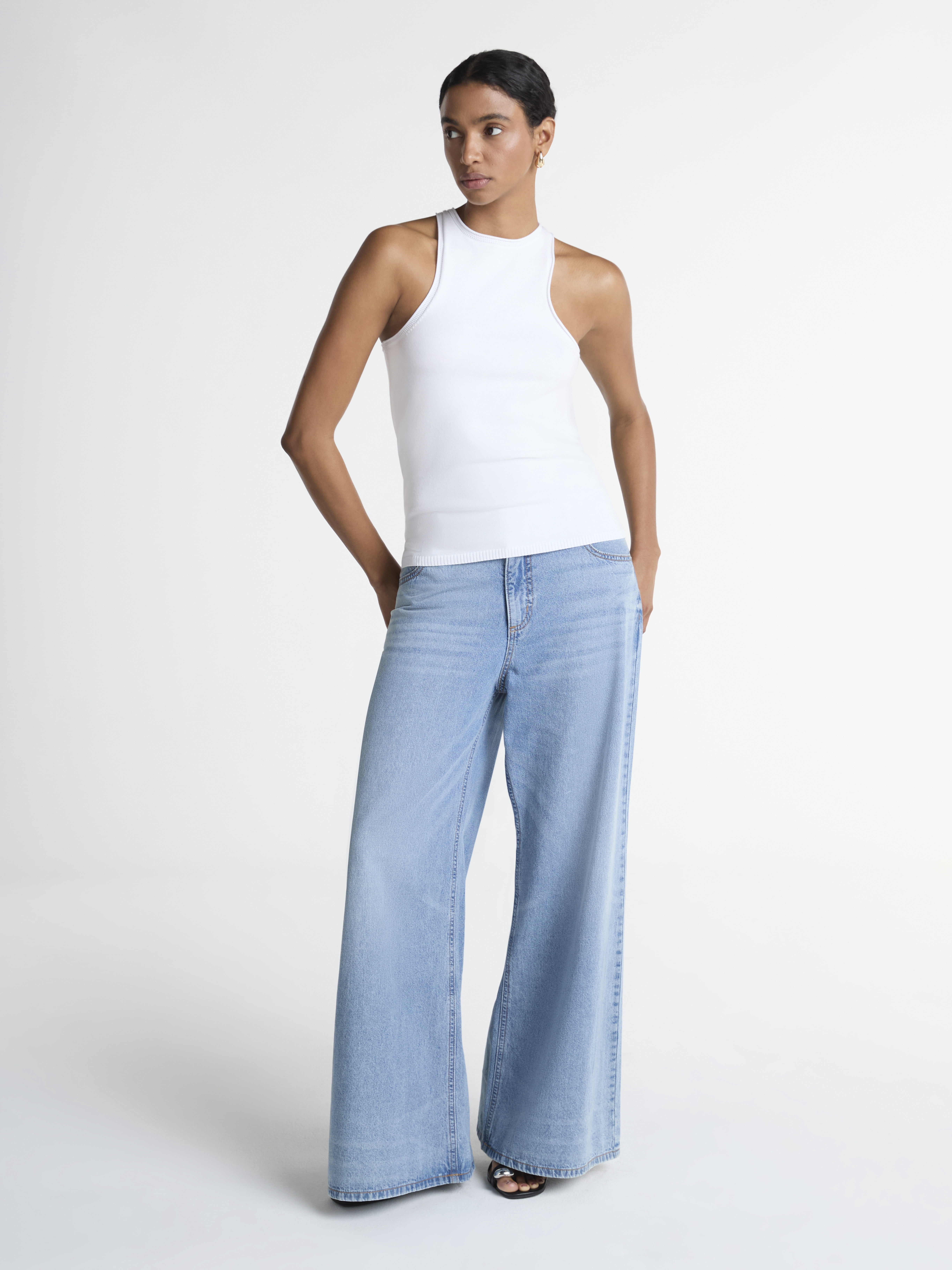 Scoop Women's Cutaway Sweater Tank Top, Lightweight, Sizes XS-XXL