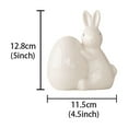 thumbnail image 2 of Easter Ceramic Bunny Egg Sitting Ornament – Whimsical Decorative Figurine for Home Office Desktop & Centerpieces, Perfect as Gift for Festive Celebrations, 2 of 5