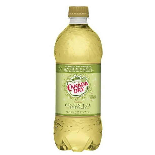 Canada Dry Green Tea Ginger Ale 20 Oz Pack of 24 Bottles, All Natural