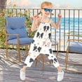 thumbnail image 4 of Girls' Jumpsuits Rompers Summer Casual Sleeveless Rompers With Pockets Spaghetti Strap Romper Dog Head and Paw Prints 1T, 4 of 7