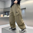 thumbnail image 4 of Tween Boys Cargo Pants Outdoor Casual Utility Trousers Kids Fall Hiking Adventure Durable Bottoms Clothes, 4 of 7