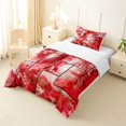 thumbnail image 3 of jejeloiu Red Marble Patchwork Art Twin Comforter Sets Kids,Abstract Print Bedding Set,Reversible,2 Pieces, 3 of 8