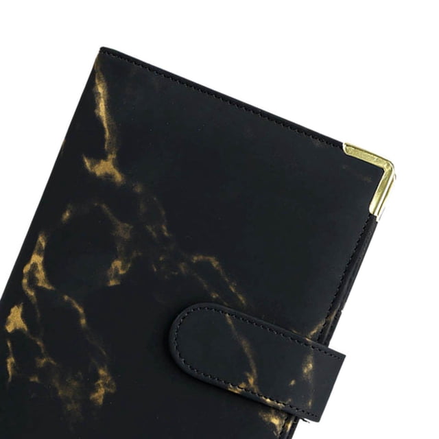 pitrice Notebook Binder with Label Stickers for Cash Bills Budgeting Expense Saving Black