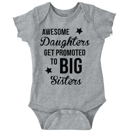 

Big Sis Little Sister Younger Sibling Bodysuit Jumper Girls Infant Baby Brisco Brands 6M