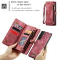 thumbnail image 3 of CaseMe Leather Case for Samsung Galaxy S22 5G,2 in 1 Detachable Wallet Case with 8-Card Holder Zipper Bills Slot,Magnetic Shockproof Flip Leather Cover Zipper Pocket Phone Cases,Red, 3 of 8