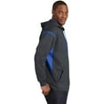 thumbnail image 2 of Sport-Tek F246 Sweat à Capuche en Polaire Tech Colorblock, Graphite Heather & True Royal Blue - Medium, 2 of 4
