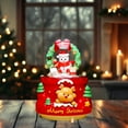 thumbnail image 5 of Christmas Snow Globe, Luminous Snowman Decoration, Resin Santa Claus Floating Christmas Ornament, Multicolor 12.5x8.5x8.5cm Soft Light Night Lamp, Unique Holiday Decor Gift, 5 of 7