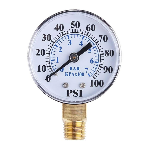 MasteelfCA 0-100 PSI 0-7 Bar Utility Vacuum Pressure Gauge for Air Compressor Water Oil Gas