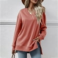 thumbnail image 1 of Babysbule Chandails Sans Capuche pour Femmes Automne et Hiver Mode Col en V Manches Longues, 1 of 5