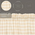 thumbnail image 2 of VHC Brands Annie Buffalo Check Cotton Farmhouse Curtains Rod Pocket Drawstring Ties Prairie Panel Pair, 63x36x18, Tan, 2 of 8