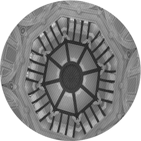 

Ahgly Company Indoor Round Patterned Gray Dolphin Gray Area Rugs 3 Round