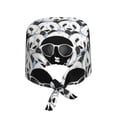 thumbnail image 2 of Cauagu Black Head Woman with Panda Hair Pattern 1 Pcs Working Caps,Adjustable Working Hats Elastic Scrub Hats Nurse Scrub Cap Nurse Hats Elastic Tie Back Hats Unisex,One Size, 2 of 7