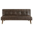 thumbnail image 4 of Jenson Upholstered Tufted Convertible Sofa Bed Dark Coffee, 4 of 12