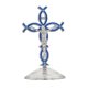 thumbnail image 2 of Estatuilla de Cruz de Pie Gloria Escultura Religiosa de Jesús Azul Plateado, 2 of 9
