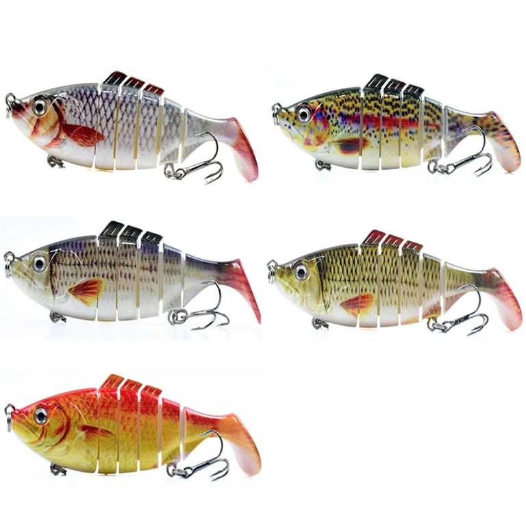 Cheers.US 5 Pcs Fishing Lures for Bass Segmented Multi Jointed Crankbaits  Life-Like Slow Sinking Hard Bait 