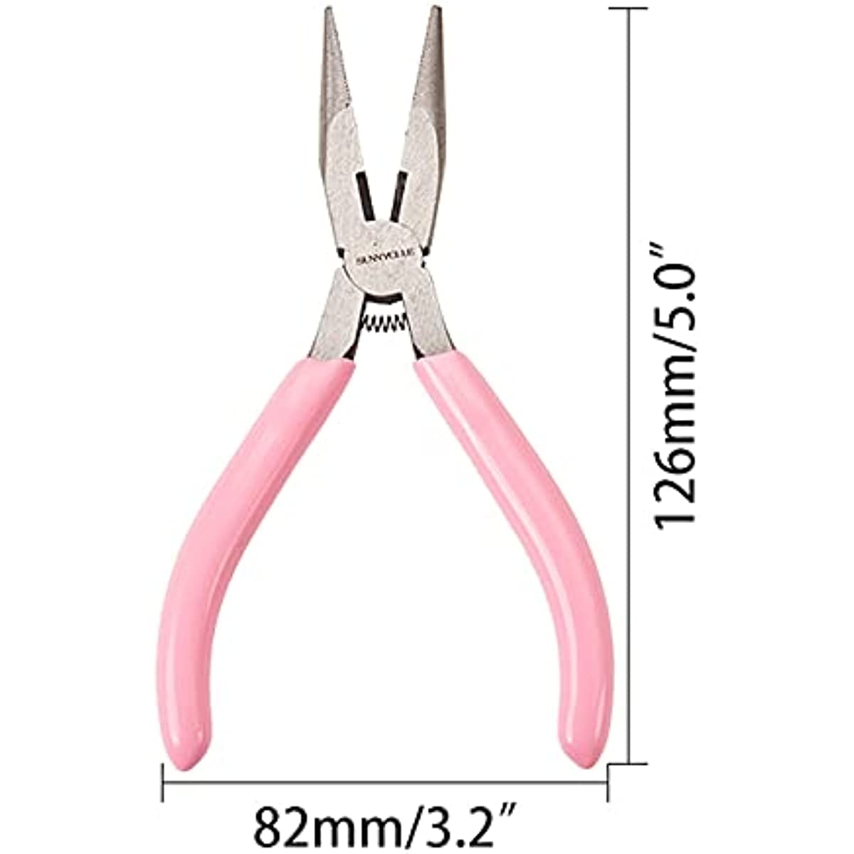 HARFINGTON Mini Needle Nose Pliers 4.5 Inch Toothed Precision Plier with  Pink Plastic Handle for DIY Crafts Jewelry Making