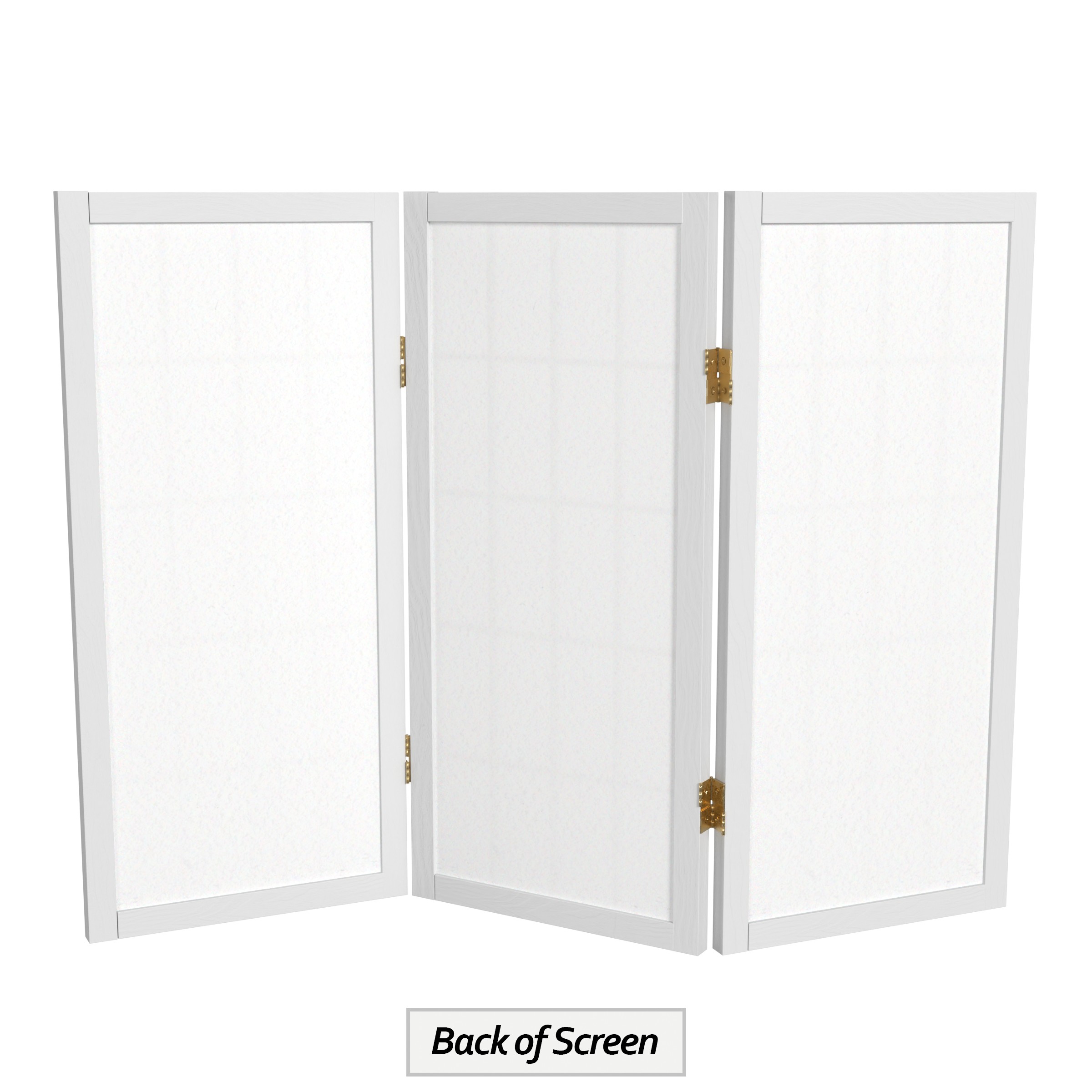 2 ft. Tall Desktop Window Pane Shoji Screen - White - 3 Panels