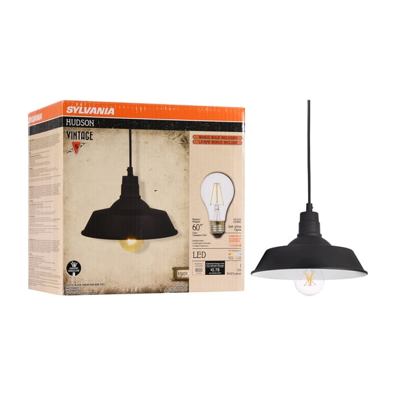 SYLVANIA Hudson Vintage LED Fixture, Pendant Light with LED Light Bulb Included