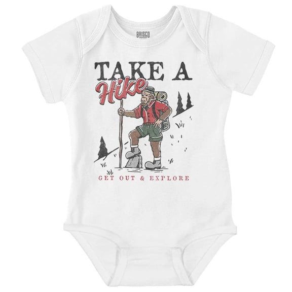 Bigfoot Take A Hike Explore Outdoors Gender Neutral Printed Baby Bodysuit Brisco Brands NB