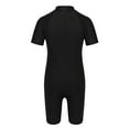thumbnail image 2 of TSSOE Girls Boys One-Piece Short Sleeve Zippered Shorty Wetsuit Swimsuit Rashguard Sun Protection Black 10, 2 of 7
