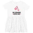 thumbnail image 3 of Inktastic Grammie Loves Me Girl Flamingo Girls Toddler Dress, 3 of 5