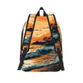 thumbnail image 2 of Picia Serene Ocean Sunset Printed Canvas Daypack - Stylish and Durable Vintage Compact Backpack - Class, Work, Travel, or Laptop Bookbag,Organized Compartments-Small, 2 of 6
