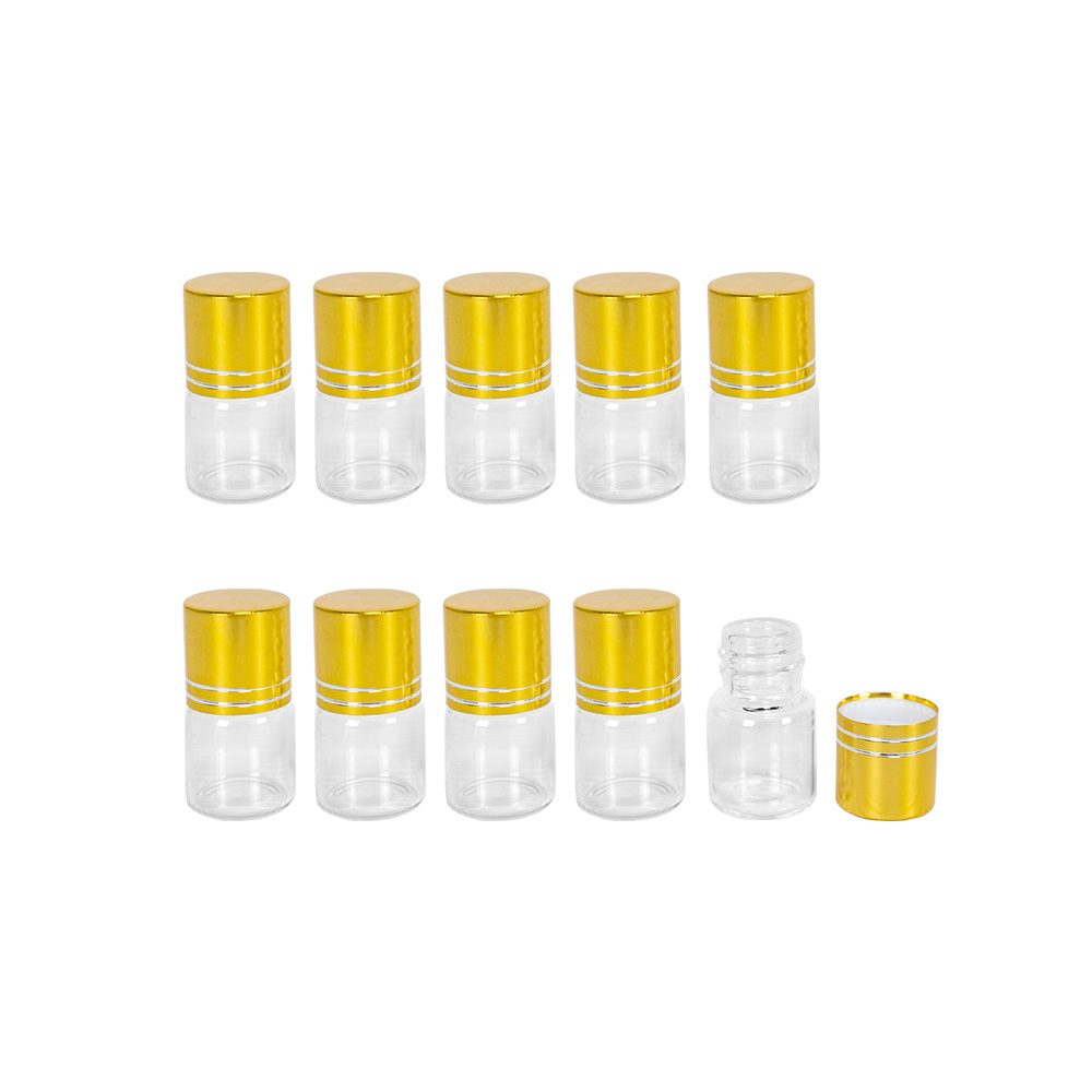 Clear Glass Bottles With Gold Aluminum Cap 8ml Breakable Glass Bottle