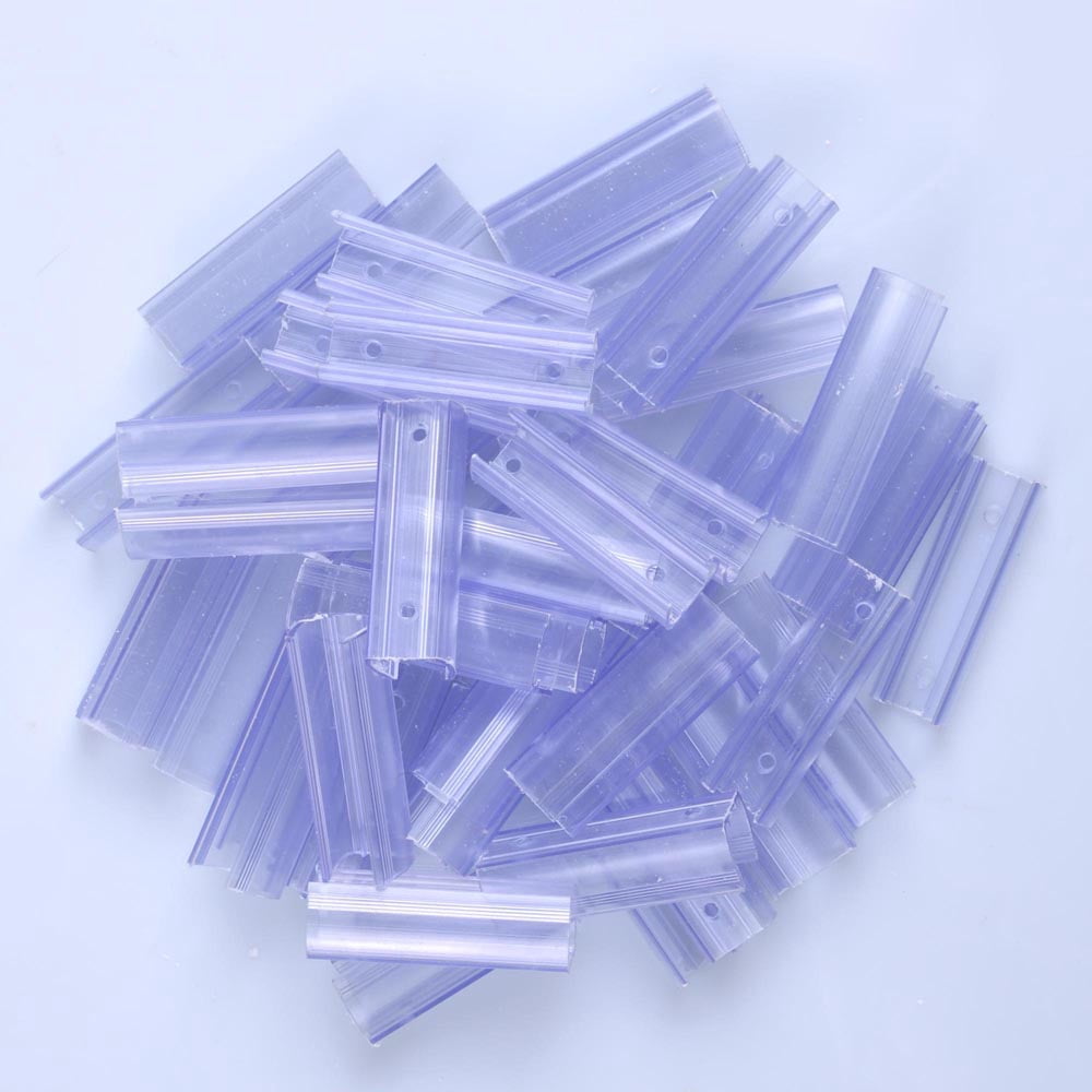 DELight 2" Plastic U Channel System 50PCS Clear PVC Universal LED Track Mounting Holder for 9/16" Neon Flex Strip Light