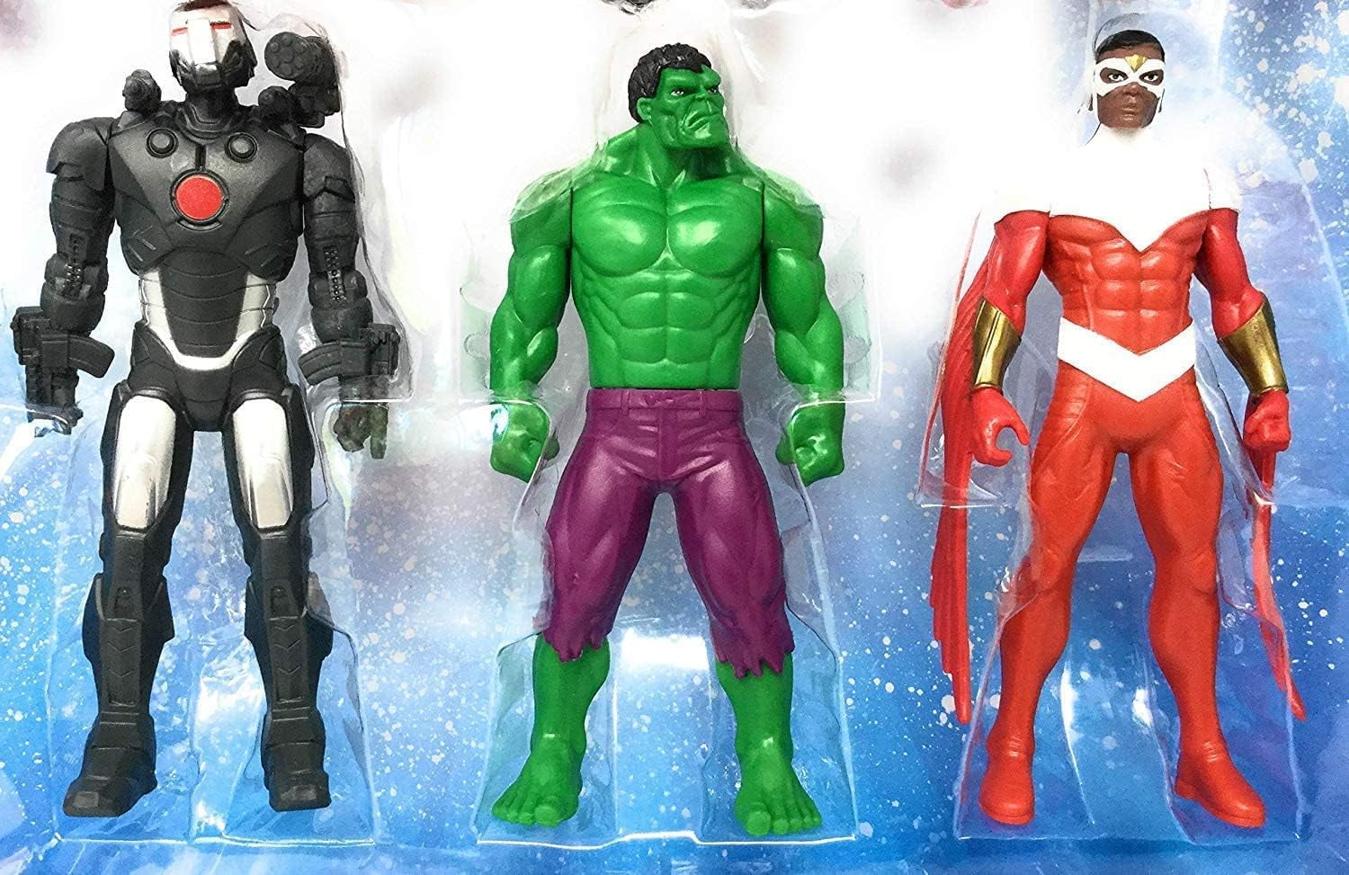 Marvel Avengers Action Figures - Iron Man, Hulk, Black Panther, Captain America, Spider Man, Ant Man, War Machine & Falcon (8)