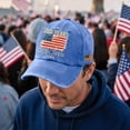 thumbnail image 4 of USA 250th Anniversary Distressed Denim Hat 1776-2026 Adjustable Patriotic Commemorative Baseball Cap Gifts for Veterans Patriots Men Women,Sky Blue, 4 of 5