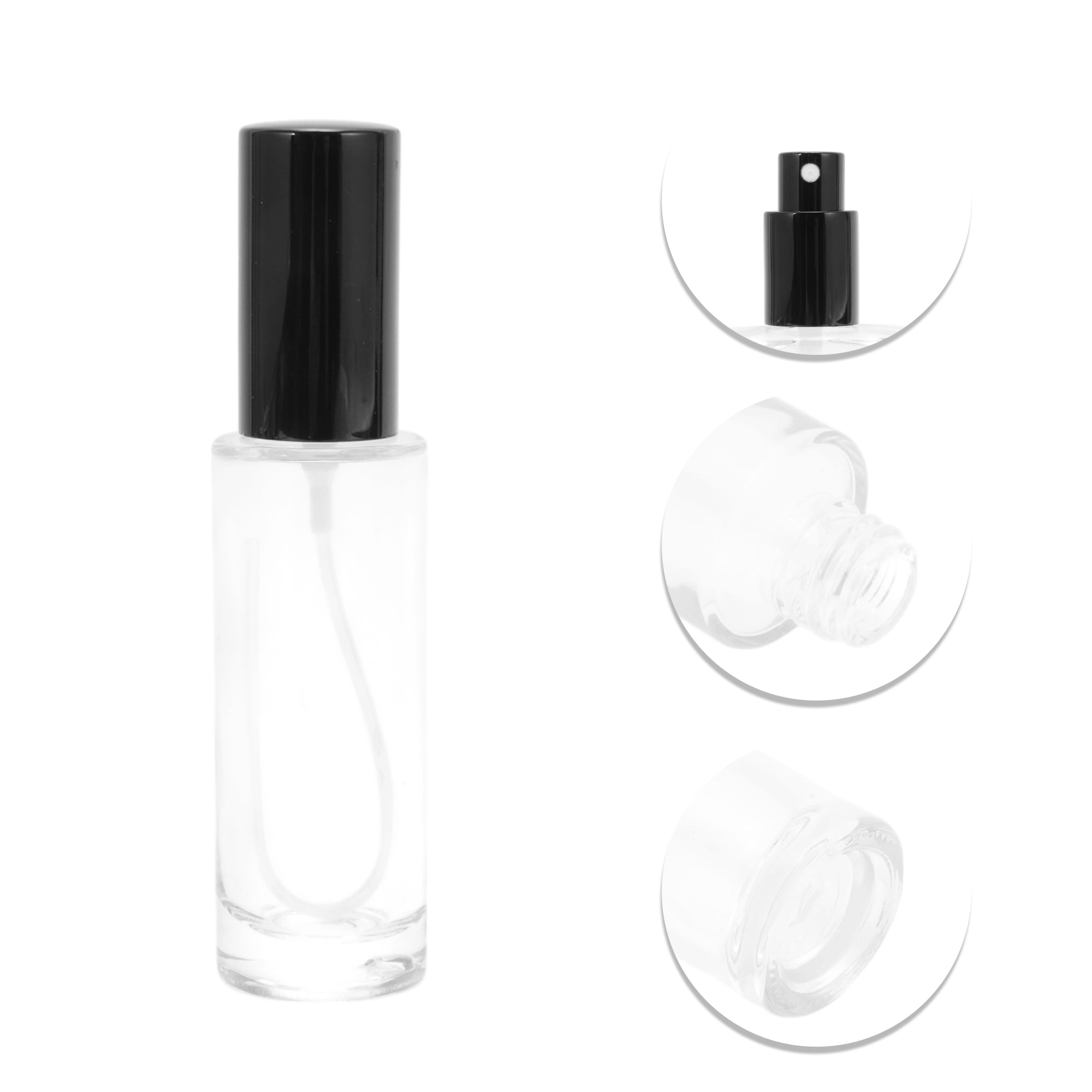 Unique Bargains Elegant 30ml/1oz Perfume Bottle with Spray 1 Pc Black Cylindrical Bottle