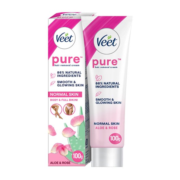 Veet Pure Hair Removal Cream for Women For Normal Skin - 100g Each (Pack of 2)