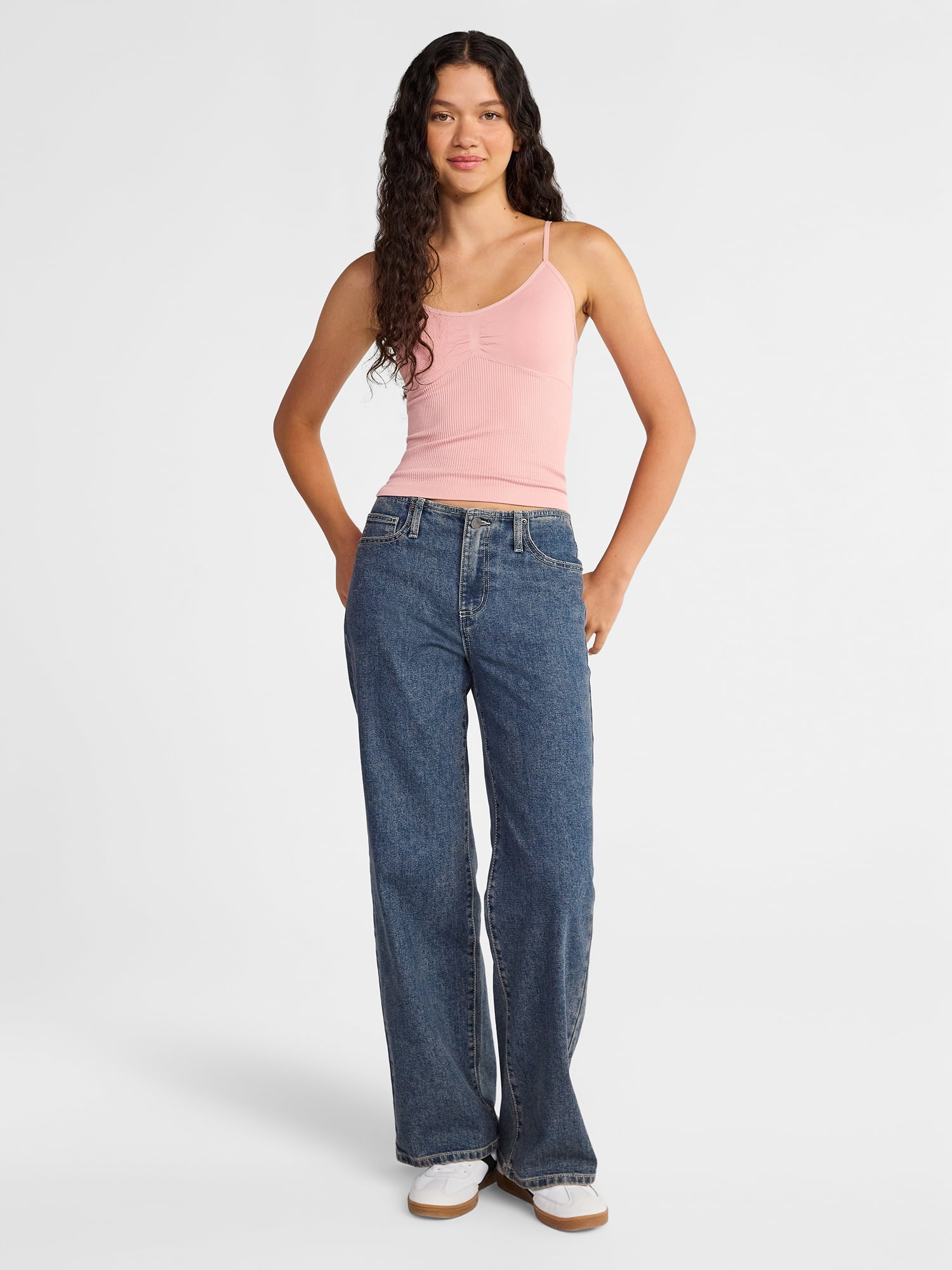 No Boundaries Seamless Mitered Textured Tank Top, Women's