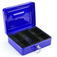 thumbnail image 2 of Caja de efectivo de seguridad con cerradura 2 Llaves y bandeja 5 compartimientos de ahorro portátil de metal para cajón de caja fuerte con asa Alcancía ARCOSHOP KISHNELL Azul KISHNELL ARCOSHOP CASH BOX, 2 of 5