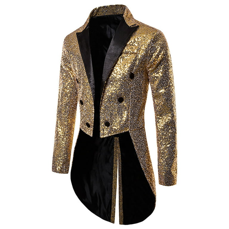 Blazer For Men Prom Suits For Men WANGJIAOID Men Sequin Shiny Prom
