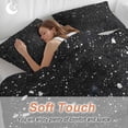 thumbnail image 4 of 3 Piece Black Star Sky Duvet Cover Set Twin Size,Microfiber Comforter/Quilt Cover with Corner Ties and 2 Pillowcases,Modern Country Simple Abstract Pattern All Season Soft Bedding with Zipper Closure, 4 of 8
