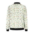 thumbnail image 4 of WRKEKC Botanical Print Duster Coat Mid-Length Zippered Pockets Urban Outdoor All-Season Wear Plus Sizes Green M, 4 of 4